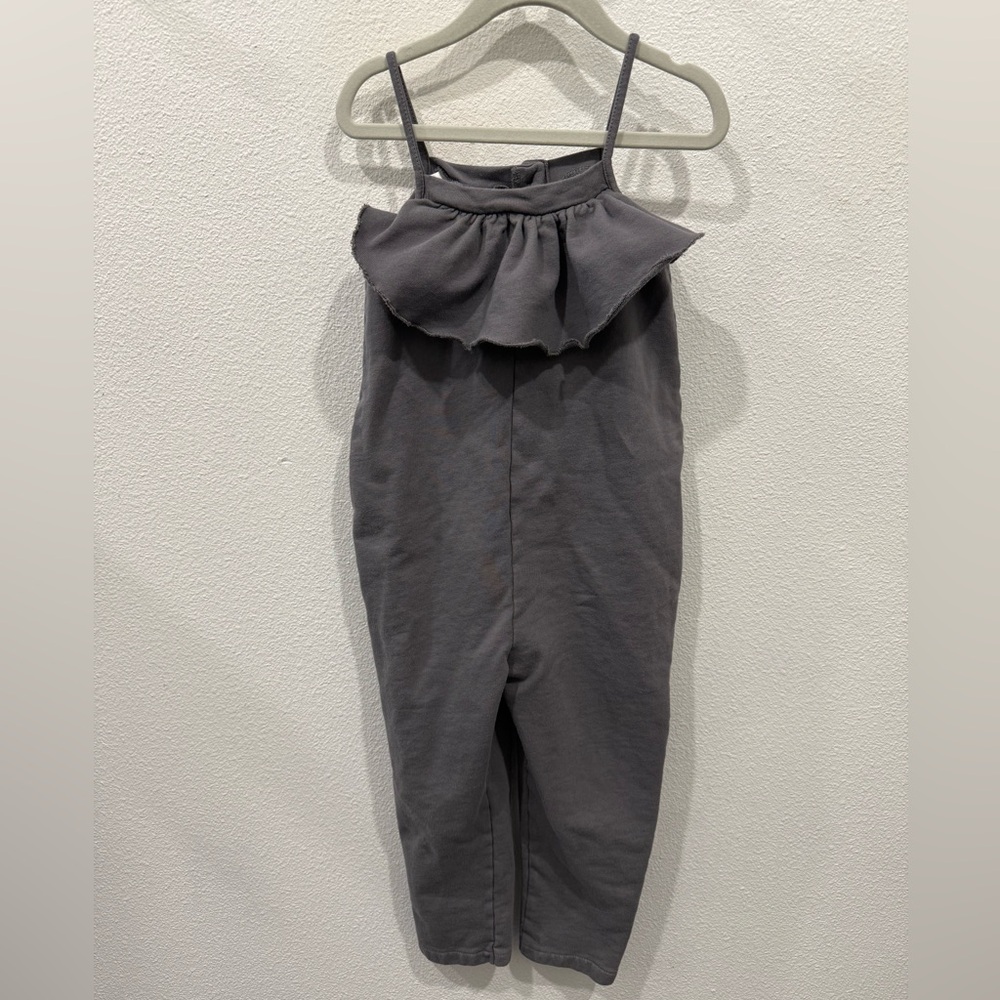 Zara Charcoal Ruffle Jumpsuit, size 4-5